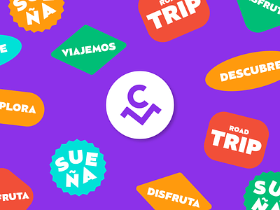 Sticker Design | Chuy Mochilero app logo sticker symbol traveler world