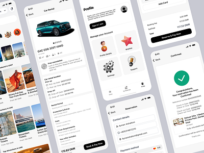 Hotel and Attractions Booking App app attractions card payment design dubai gulf hotel hotels ios mobile oman profile reservation ui ux vehicle