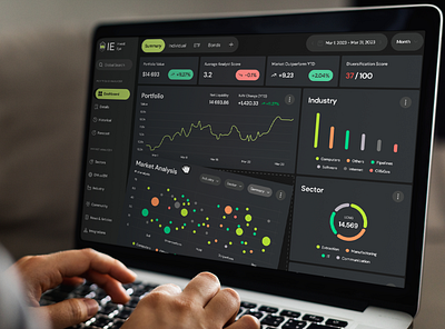 Dark theme for invest analysis SaaS website dark dark theme dashboard design finance invest investment metric ui ux web