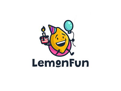 LemonFun agency brand branding cartoon character children design elegant funny happy holiday illustration kids lemon logo logotype mark mascot modern sign