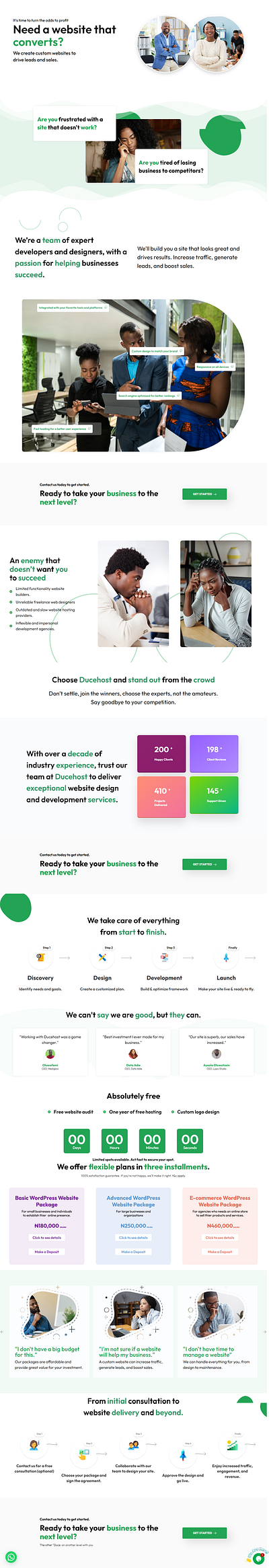 Ducehost Sales Promo Page design landing page ui uiux web web design website website design