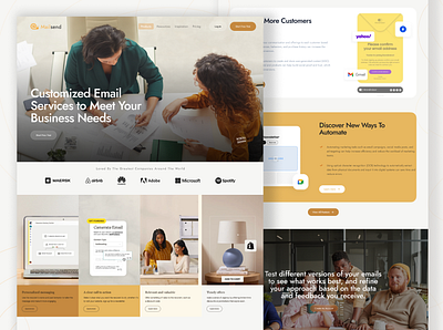 Landing Page SaaS Email Services adobe app apps branding bussiness clean design ecommerce email figma graphic design homepage illustration landing page logo motion graphics saas services ui website