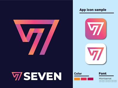 7 Seven logo 7 logo brand identity modern 7 logo