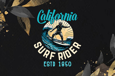 California Surf Rider Estd 1850. Summer T-shirt Design california surf rider summer t shirt design for men summer t shirt design ideas summer t shirt design vector summer time