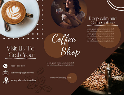 Mustard Modern Coffee Shop Trifold Brochure 3d animation book cover design branding design graphics design illustration logo motion graphics t shirt design ui vector