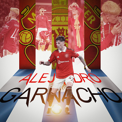 Sport poster design of Garnacho creative garnacho graphic design manchester united poster