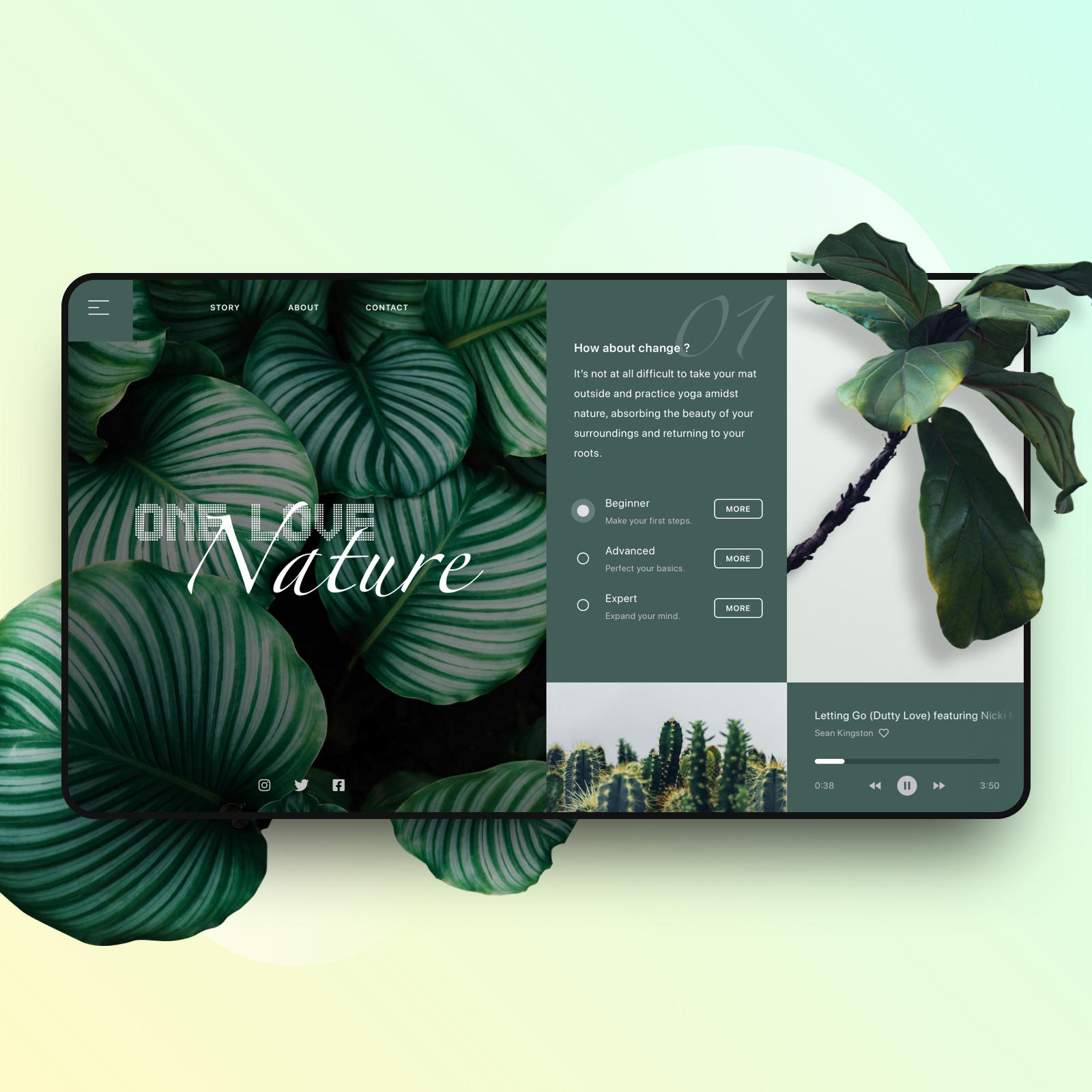 // 🌱 ONE LOVE NATURE 🌿 // Landing Page Concept clean concept design digital green interface landingpage minimalistic modern nature plants professional responsive senior trend 2023 ui ux web webdesign