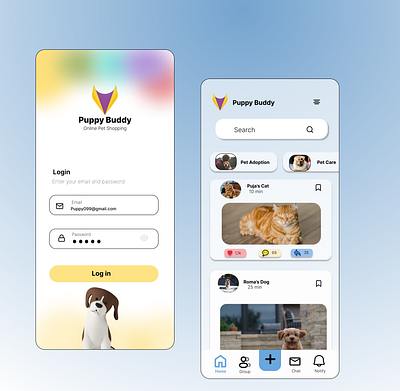 Puppy Buddy app design prototype