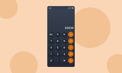 Skeuomorphism Calculator 004 calculator dailyui dark figma skeuomorphism ui ux