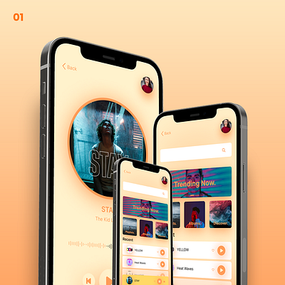 SoundScape. music App UI Design app app design audio design kit mobile mobile app mobile ui modern modern app music music app music player music ui kit playlist social spotify ui uiux ux