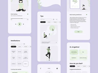 Redesign of meditation app «Mind garden» app app design design mobile mobile app redesign ui ux uxui uxuidesign webdesign