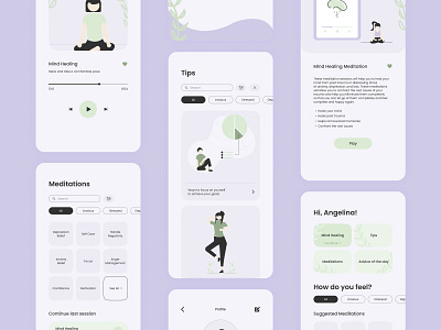 Redesign of meditation app «Mind garden» app app design design mobile mobile app redesign ui ux uxui uxuidesign webdesign