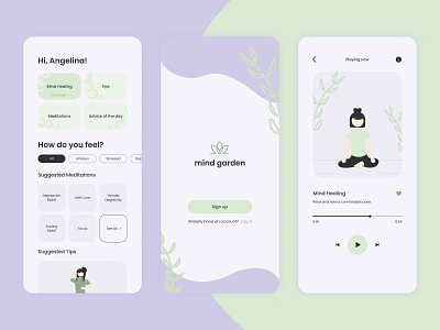 Redesign of meditation app «Mind garden» app app design design mobile app redesign ui uidesign ux uxdesign uxui uxui design uxuidesign webdesign website