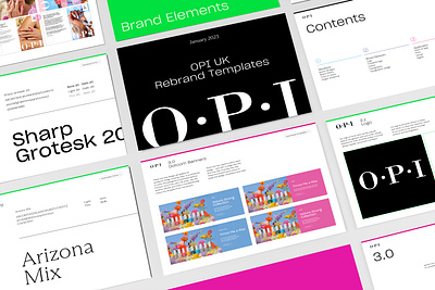 OPI UK Re-stage Brand Bible beauty brand branding graphic design logo nail brand