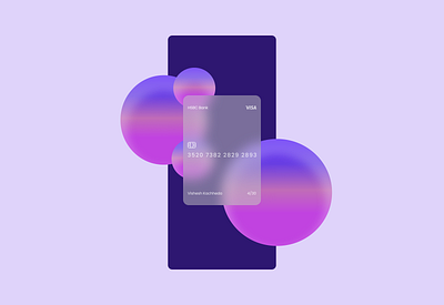 Credit Card with Glass effect bubbles card credit card design figma glass glassmorphism graphic payment ui ux visa