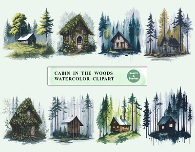 Cabin in the Woods Watercolor Clipart cabin cottage cabin in the woods clipart cottage cabin design digital art digital download forest cabin graphic design illustration png sublimation watercolor watercolor cabin clipart watercolor cottage clipart watercolor forest cabin watercolor summer cabin clipart