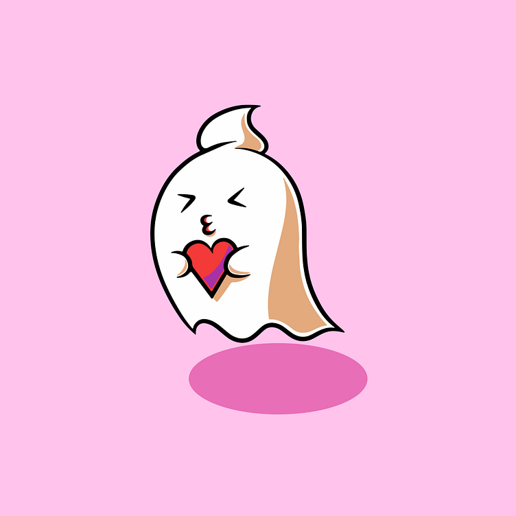 Cute Ghost Giving Love to You by Cubbone on Dribbble