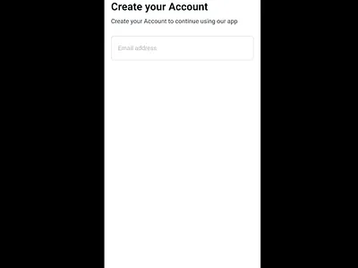 Creating account screens
