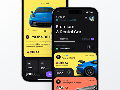 Rental Car app design arenda car clean ui colorfull dashboard mobile mobile app mobile app design premium car profile rental rental car sportcar tesla ui uiux ux