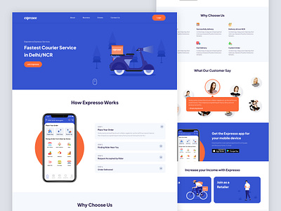 Expresso Courier Website courior delivery landingpage ui website