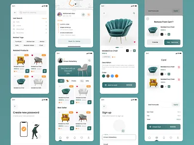 Furniture Mobile App ecommerce furniture mobile app screen ui ui design ui ux