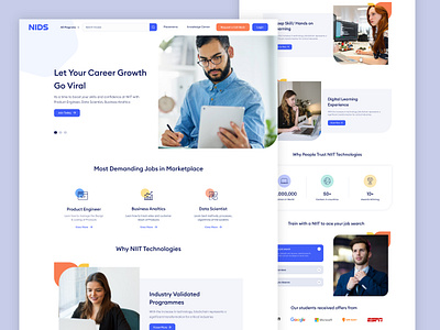 NIDS - Professionals Courses Institute branding landing page learning newconcept ui ux
