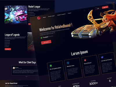 RelatedBoost | Website Design gaming website landing page ui user experience user interface ux web design website design