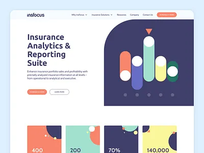 Insfocus - provider of business intelligence software business design graphic design insurance ui user experience user interface ux web design website