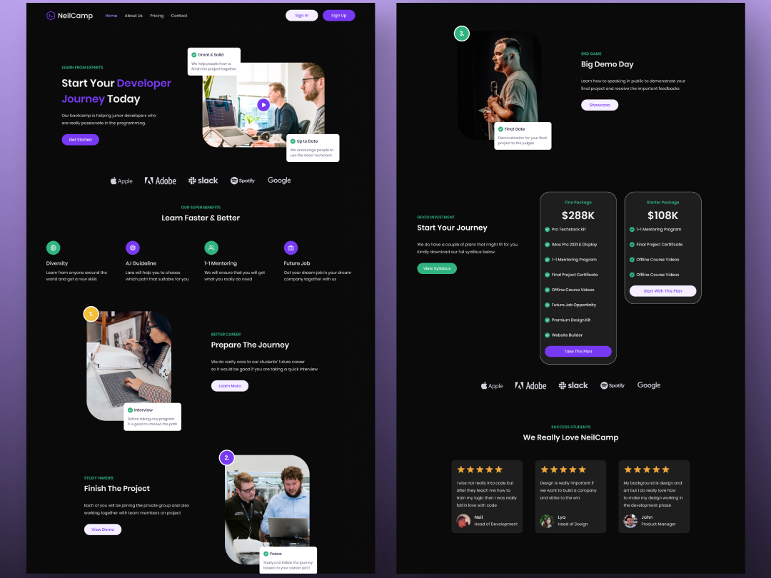 Course Web Design by Neil Christian on Dribbble