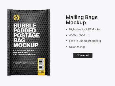 Glossy Postage Bag Mockup bag branding design graphic design logo mockup packing snack