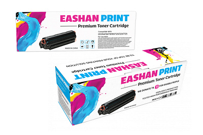 Premium Toner Cartridge Box Design. graphic design mockup packaging product box design