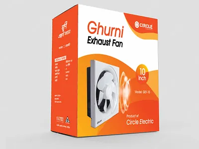 Ghurni Exhaust Fan Box Design. box design graphic design packaging product packet design.