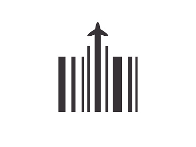 Aircode (2017) airplane bar code design logo
