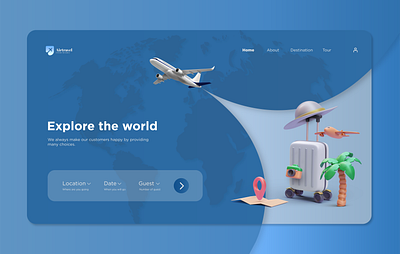 Travelling - Landing Page design graphic design illustrator landing page ui