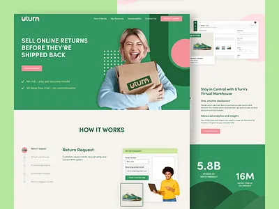 Uturn Website branding design design agency e commerce environment graphic design green retail sustainability ui ux web design website