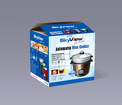 Skyview Rice Cooker Box Design. box design graphic design packaging packet design