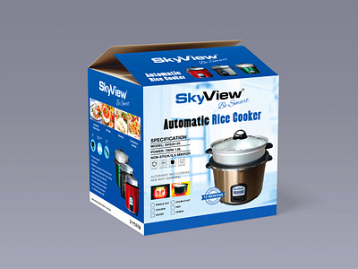 Skyview Rice Cooker Box Design. box design graphic design packaging packet design