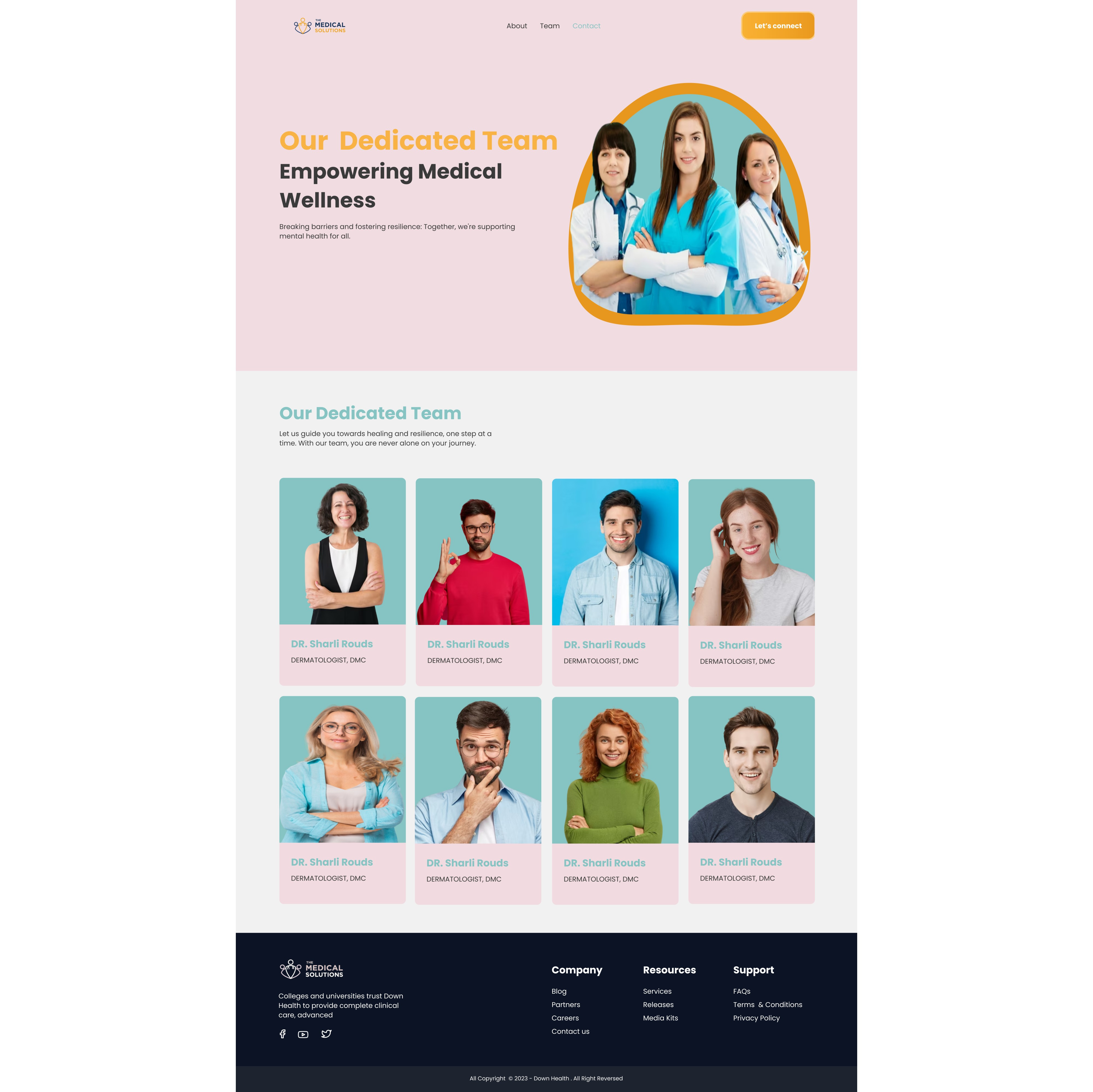 Example of Dawn Health Care  Website || UI UX Design