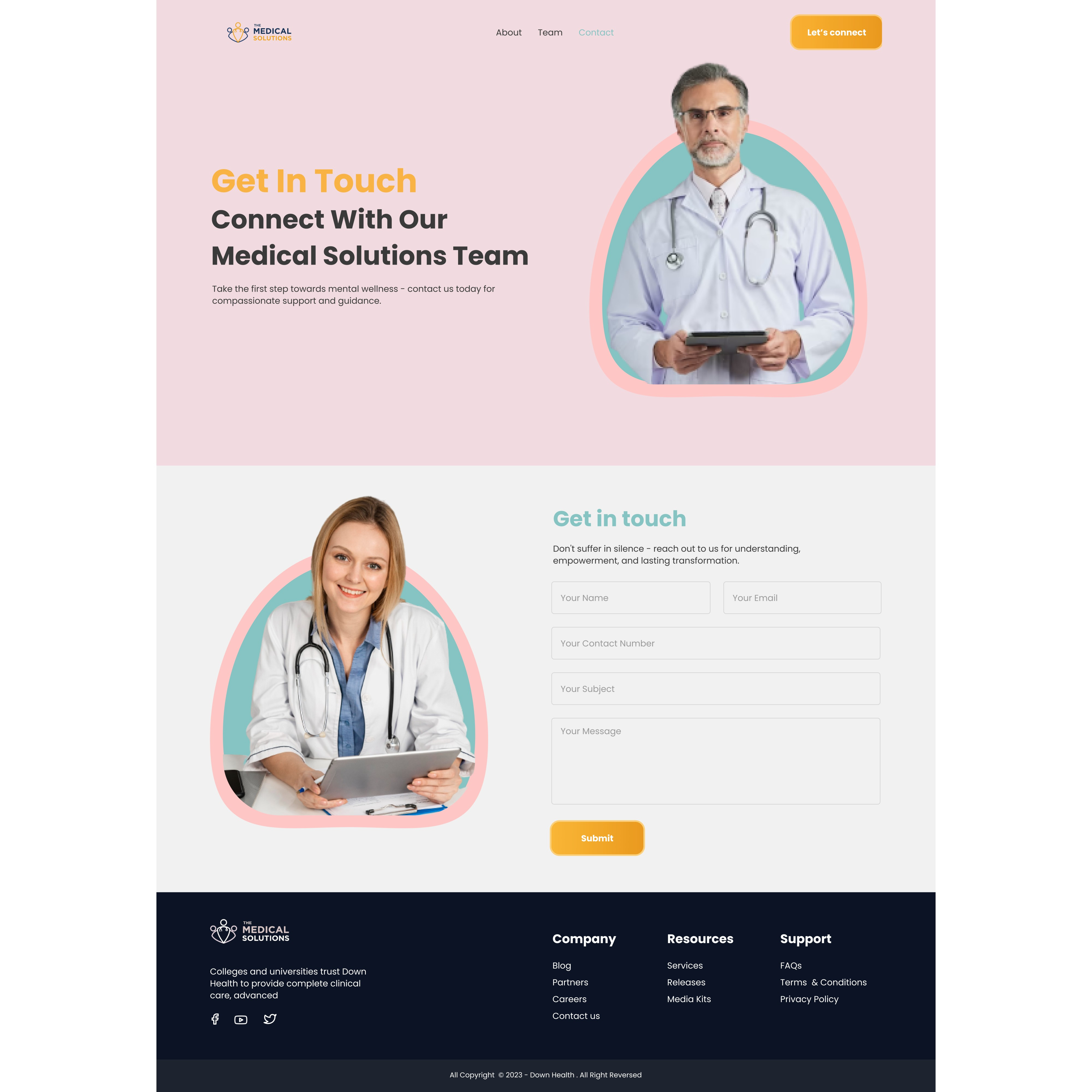 Example of Dawn Health Care  Website || UI UX Design