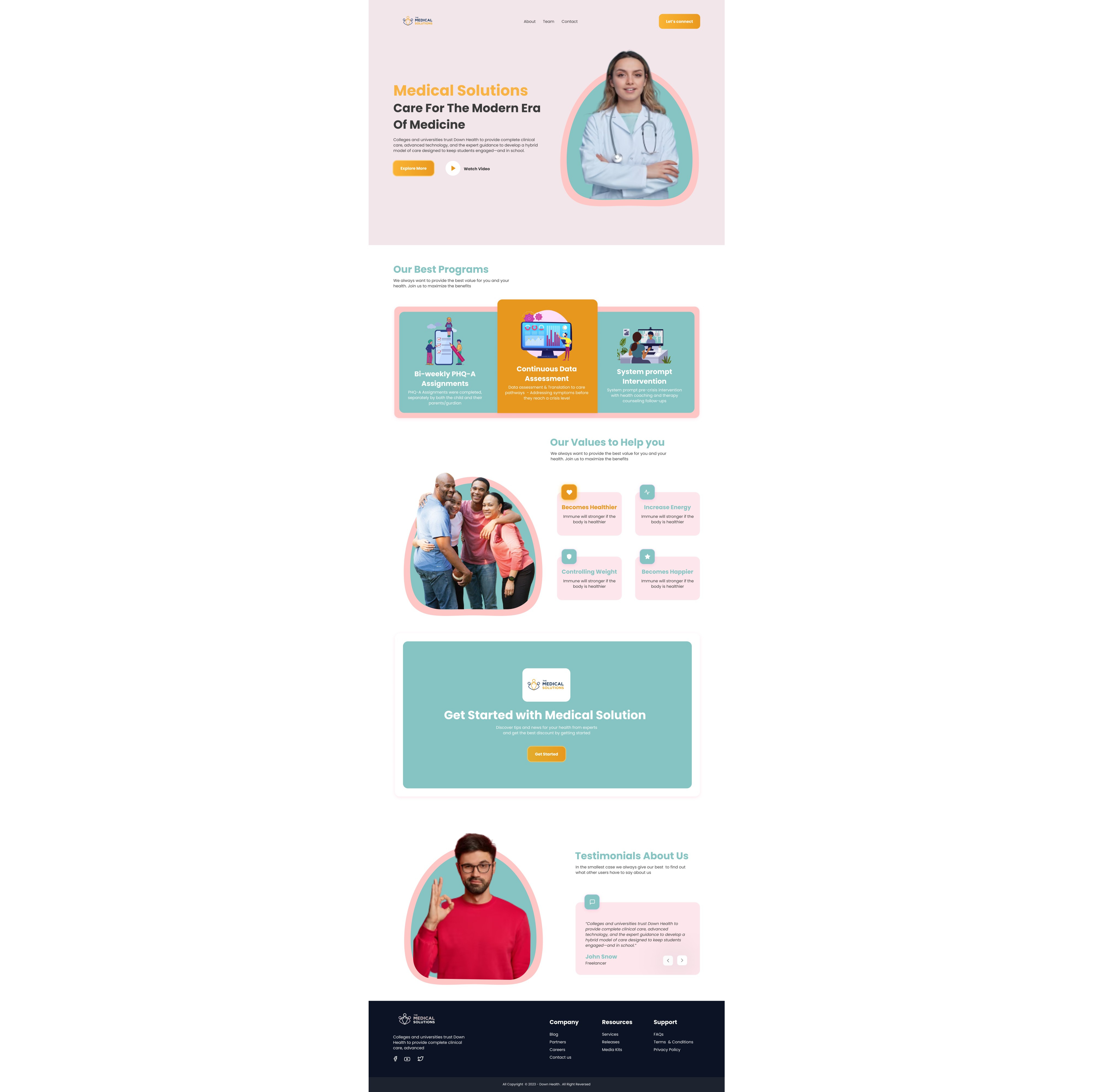 Example of Dawn Health Care  Website || UI UX Design