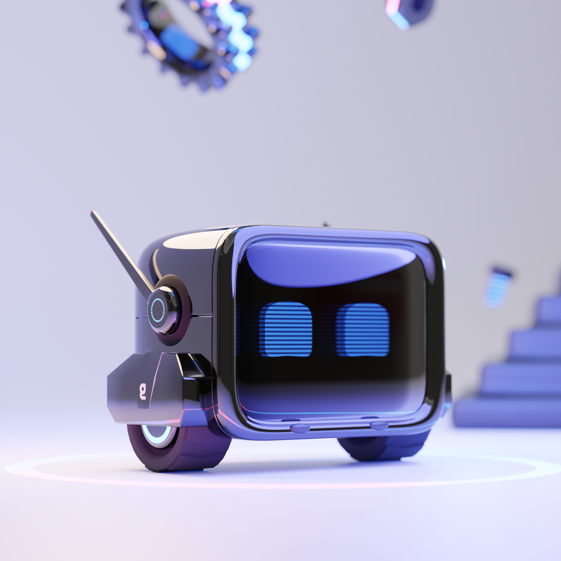 QuickShot Mini Robot For Blockchain Web 3d ui