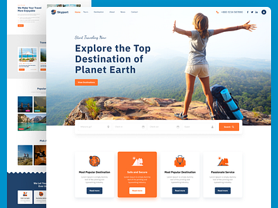 Travel Landing Page Website adventure design homepage journey landing page simple tour travel travel agency travel booking travel landing page travel website trip ui ui design uiux web web design website website design