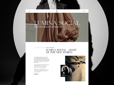 Webdesign for Lumina Social connecting Brands with Celebrities branding celebrities create website design fashion landingpage logo luxury uiuxdesign vogue web designer website website design