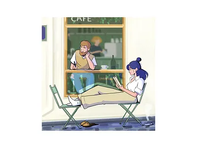 Sunday coffee coffee colour design drawing fashion illustration paris style