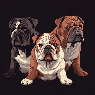 Bulldogs animal brand branding company design elegant illustration logo vector