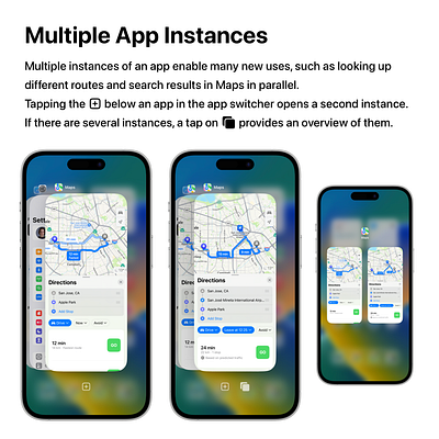 Multiple App Instances app switcher ios 17 ios concept multitasking ui concept