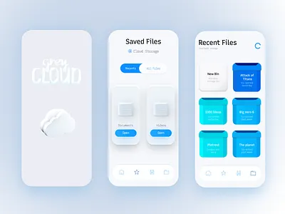 Cloud Storage Experience Mobile App cloud cloud storage design drive illustration memory mobileapp storage app ui ui design ux