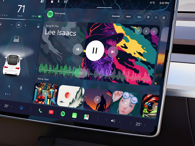 Tesla Spotify - Music for Tesla by Jack R. for RonDesignLab ⭐️ on Dribbble