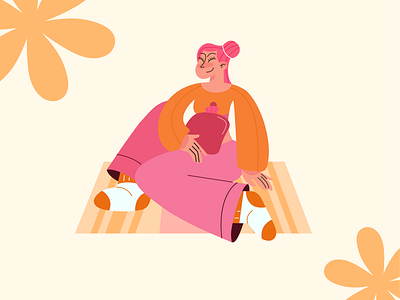 Anna Illustration art direction cycle design figma figmagram graph illustration menstruation minimal period saas sticker ui uiux uiuxdesign web design