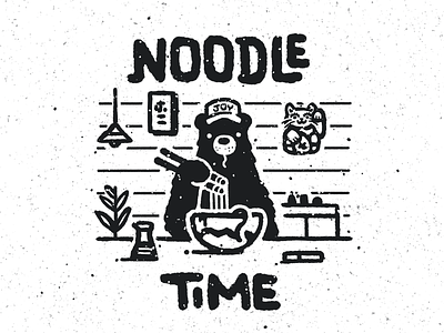 Noodle Time! animal bear bears eating foodie japanese noodle noodles soy sauce sushi